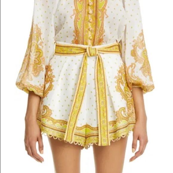 NWT Auth Zimmermann Bells Paisley Tuck Short. Sz AUS 1 (US 6)